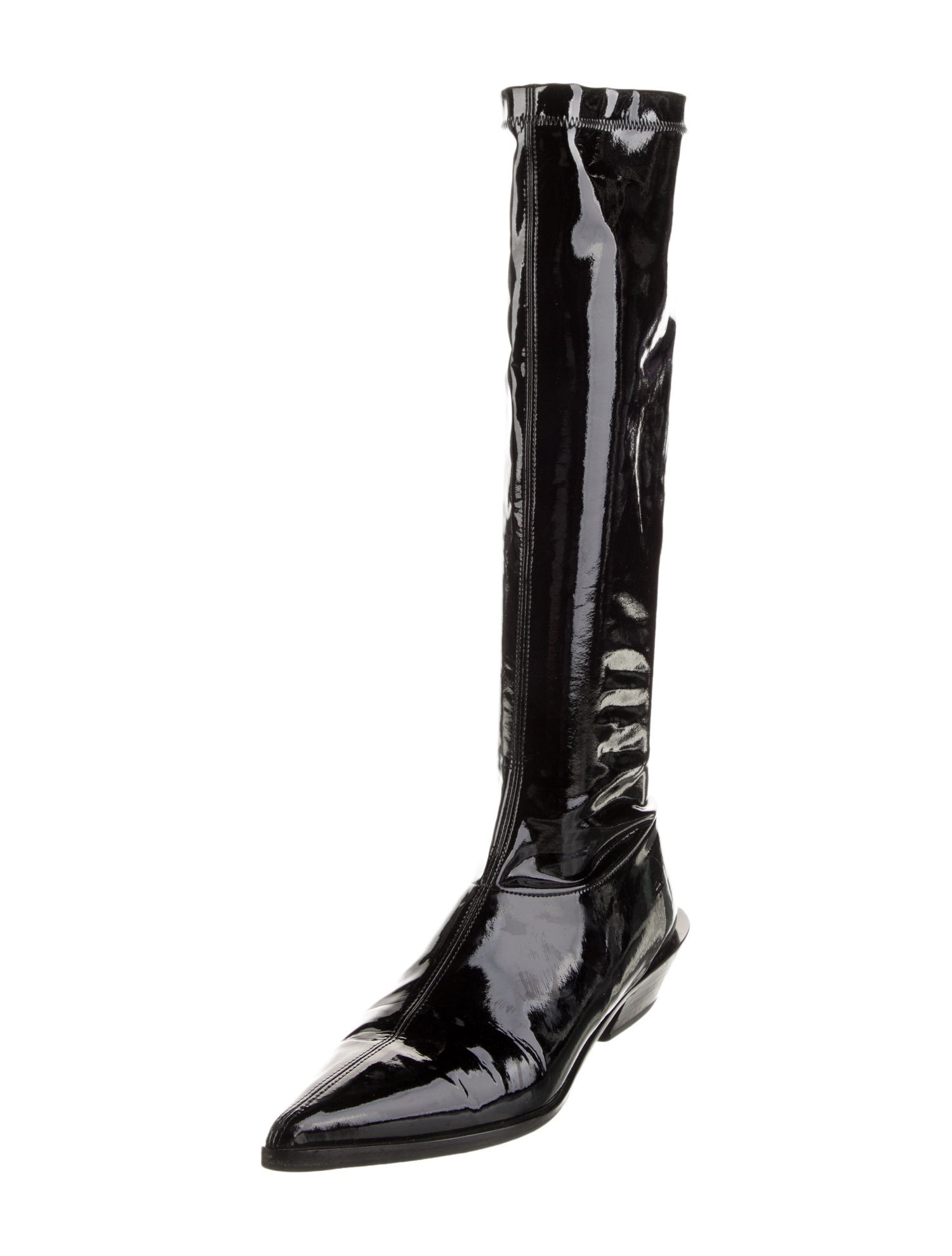 Tibi Patent Leather Riding Boots