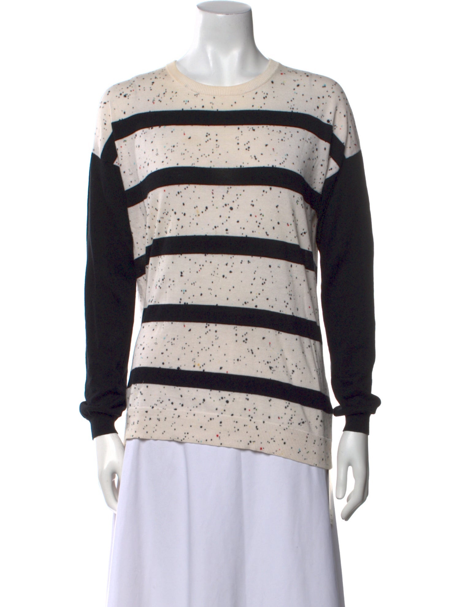 Tibi Striped Crew Neck Sweater