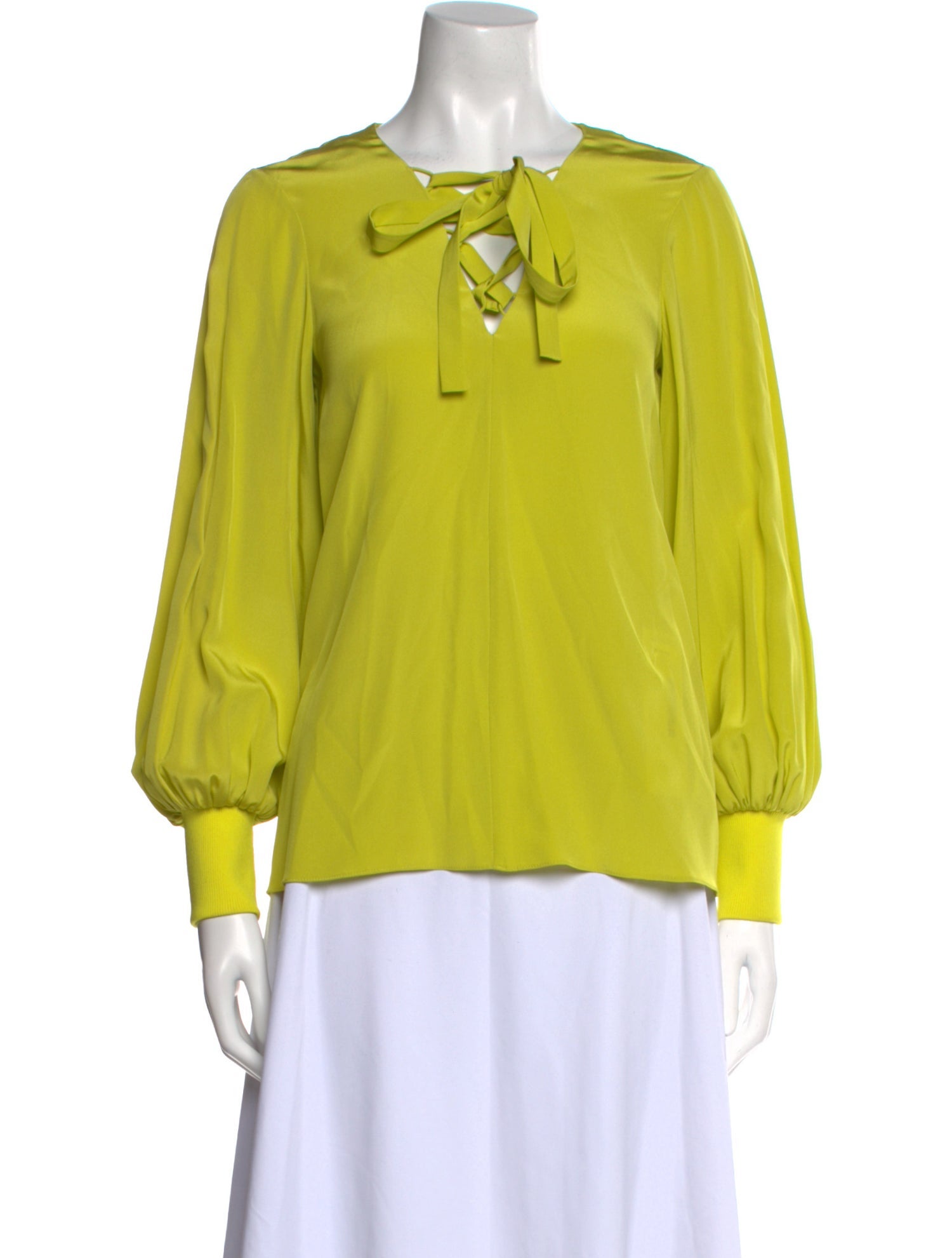 Tibi Silk Tie Neck Blouse