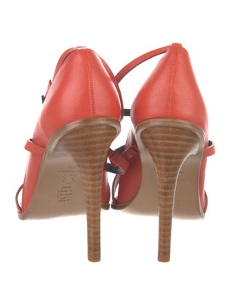 Tibi Leather T-Strap Sandals