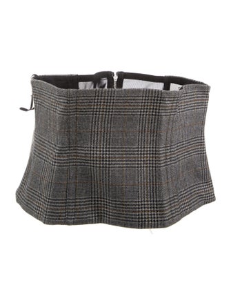 Tibi Wool Houndstooth Print Crop Top