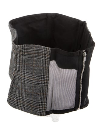 Tibi Wool Houndstooth Print Crop Top