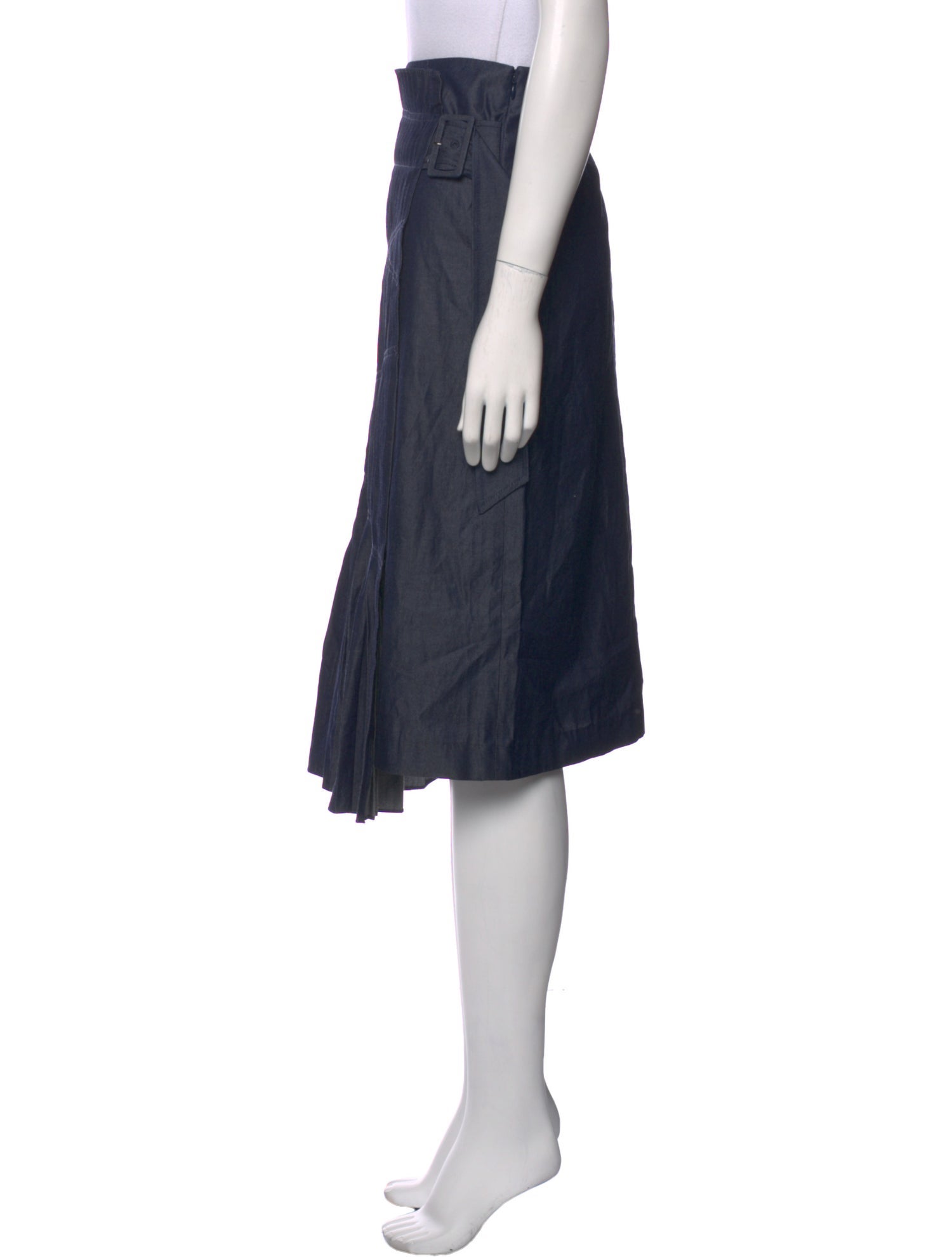 Tibi Pleated Accents Midi Length Skirt