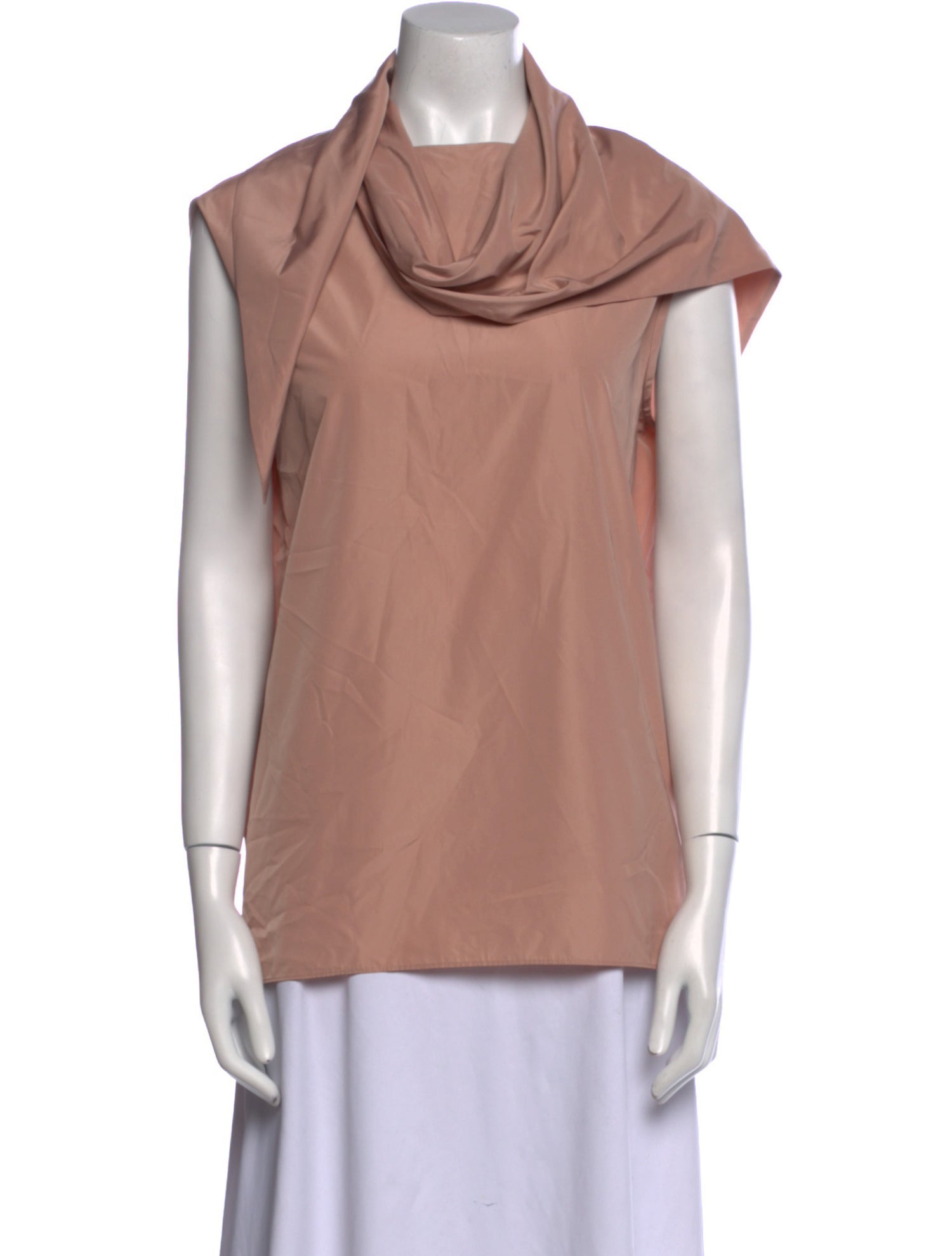 Tibi Cowl Neck Short Sleeve Top