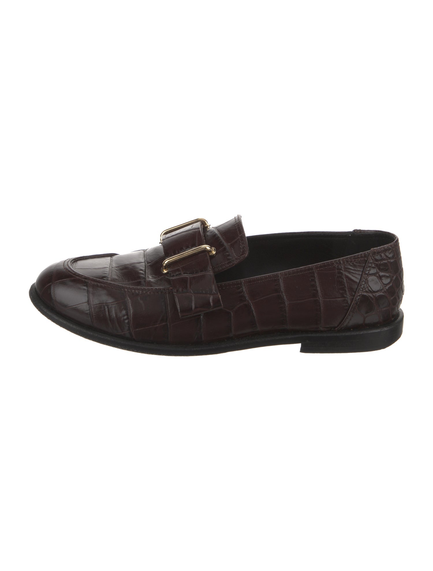 Tibi Embossed Leather Loafers