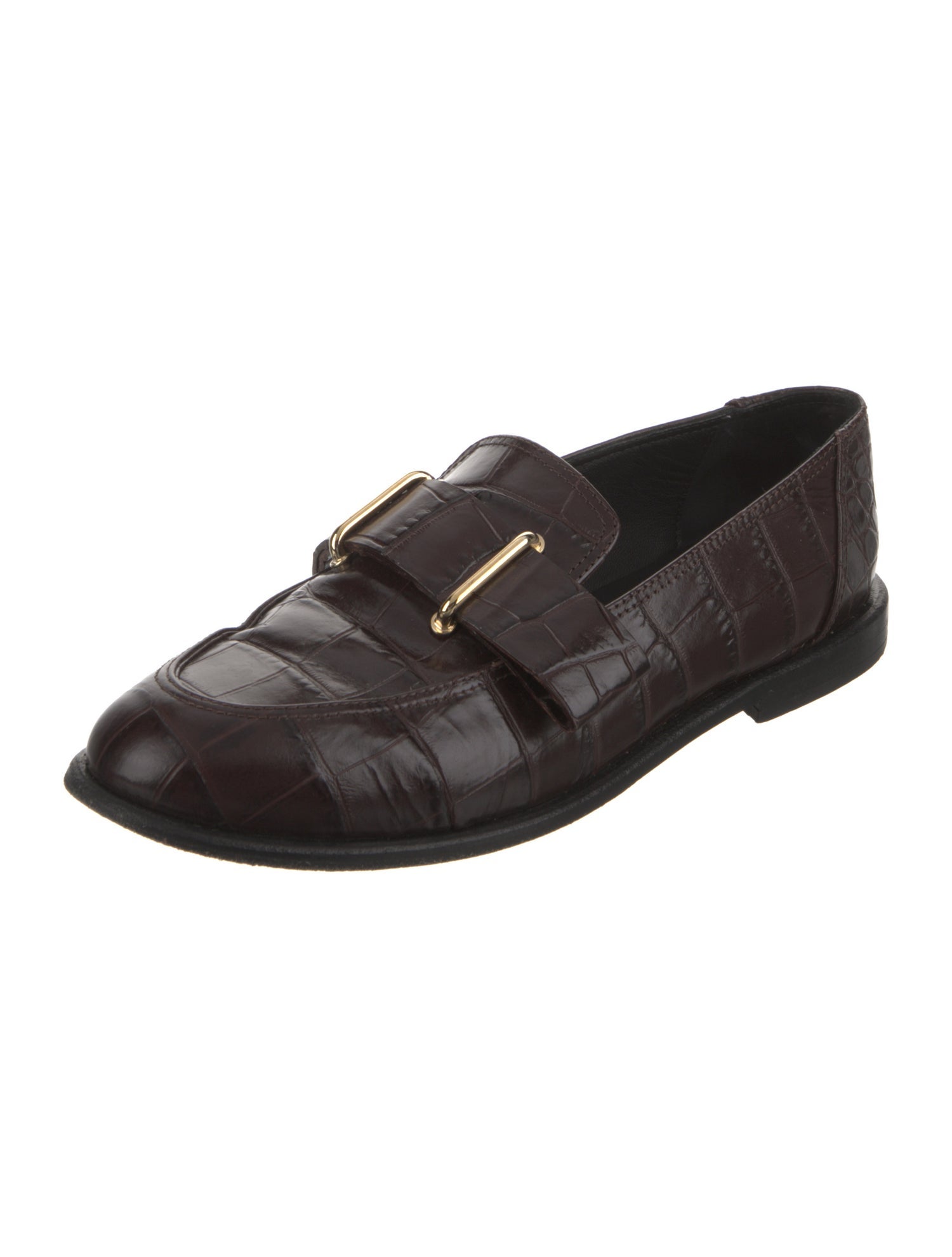 Tibi Embossed Leather Loafers