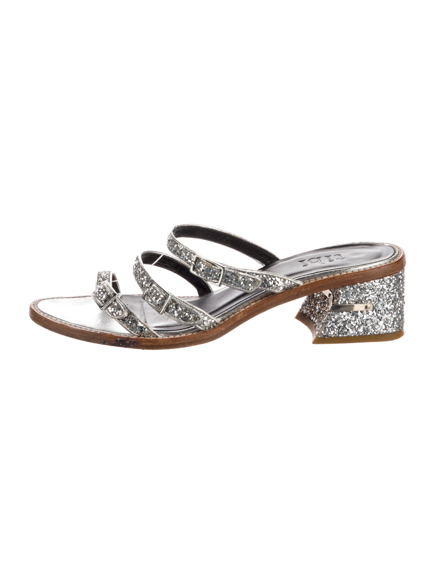 Tibi Glitter Glitter Accents Slides