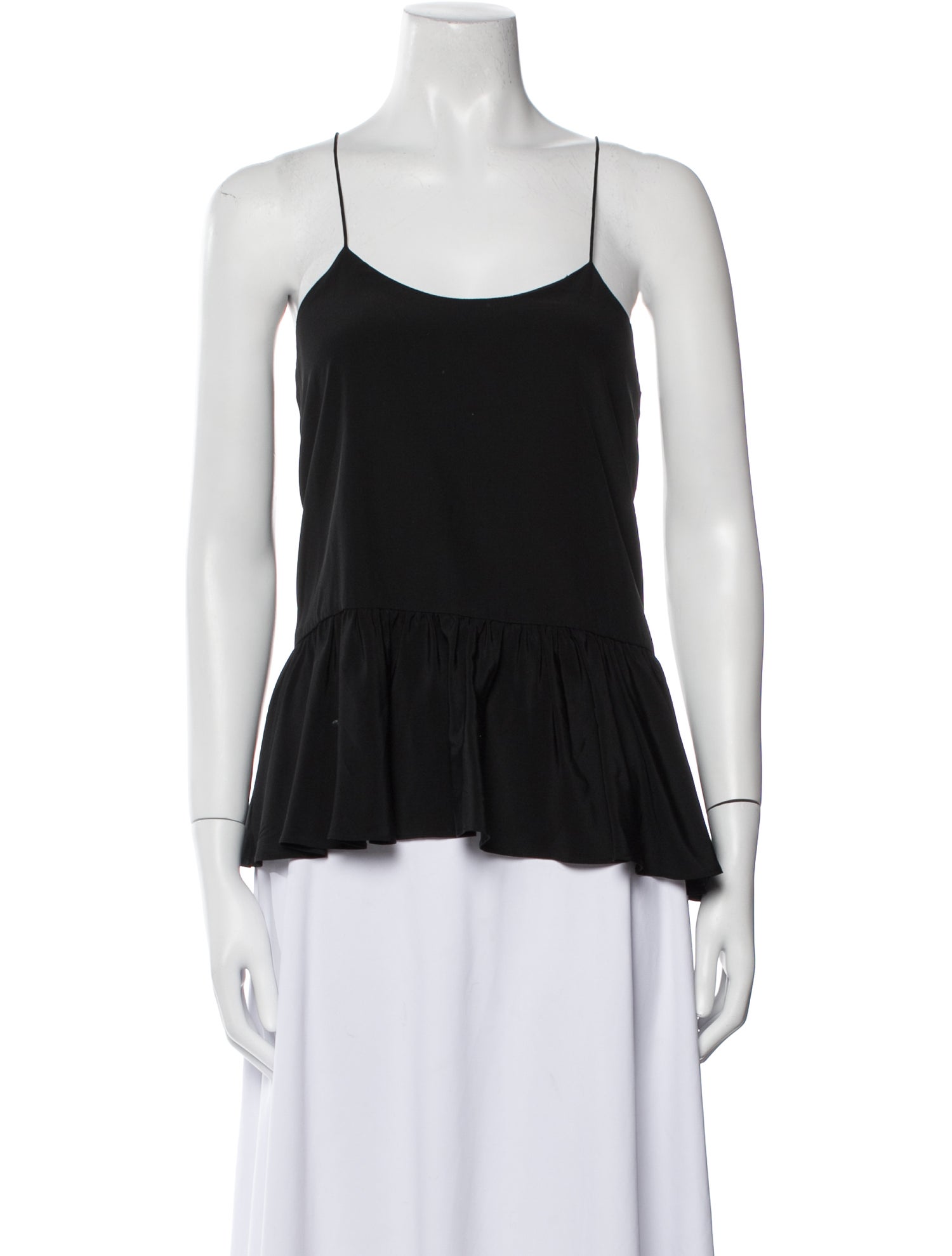Tibi Silk Square Neckline Top