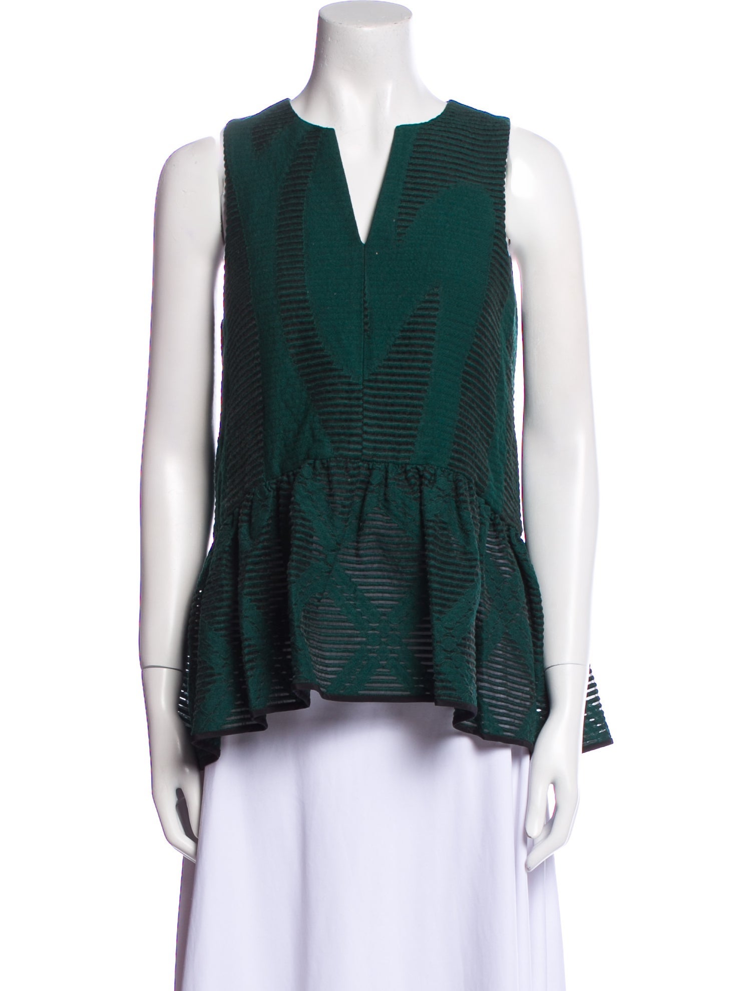 Tibi Wool Striped Blouse