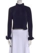 Tibi Mock Neck Long Sleeve Crop Top
