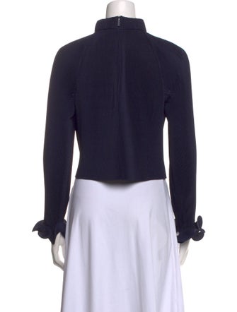 Tibi Mock Neck Long Sleeve Crop Top