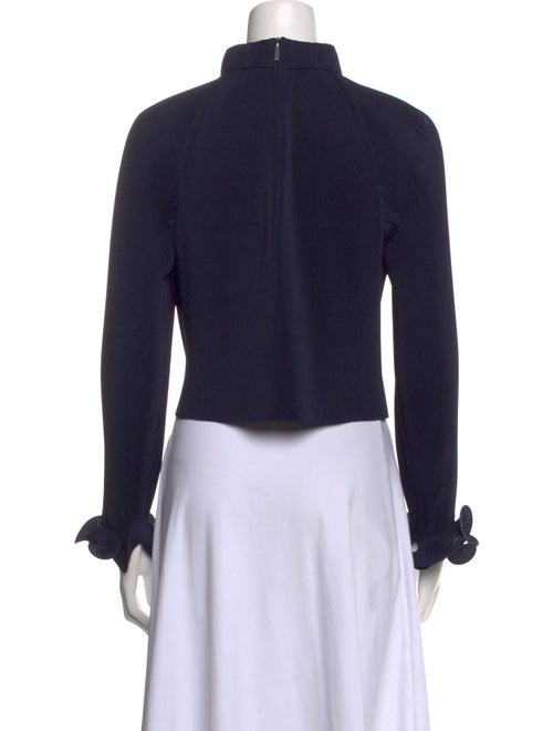 Tibi Mock Neck Long Sleeve Crop Top