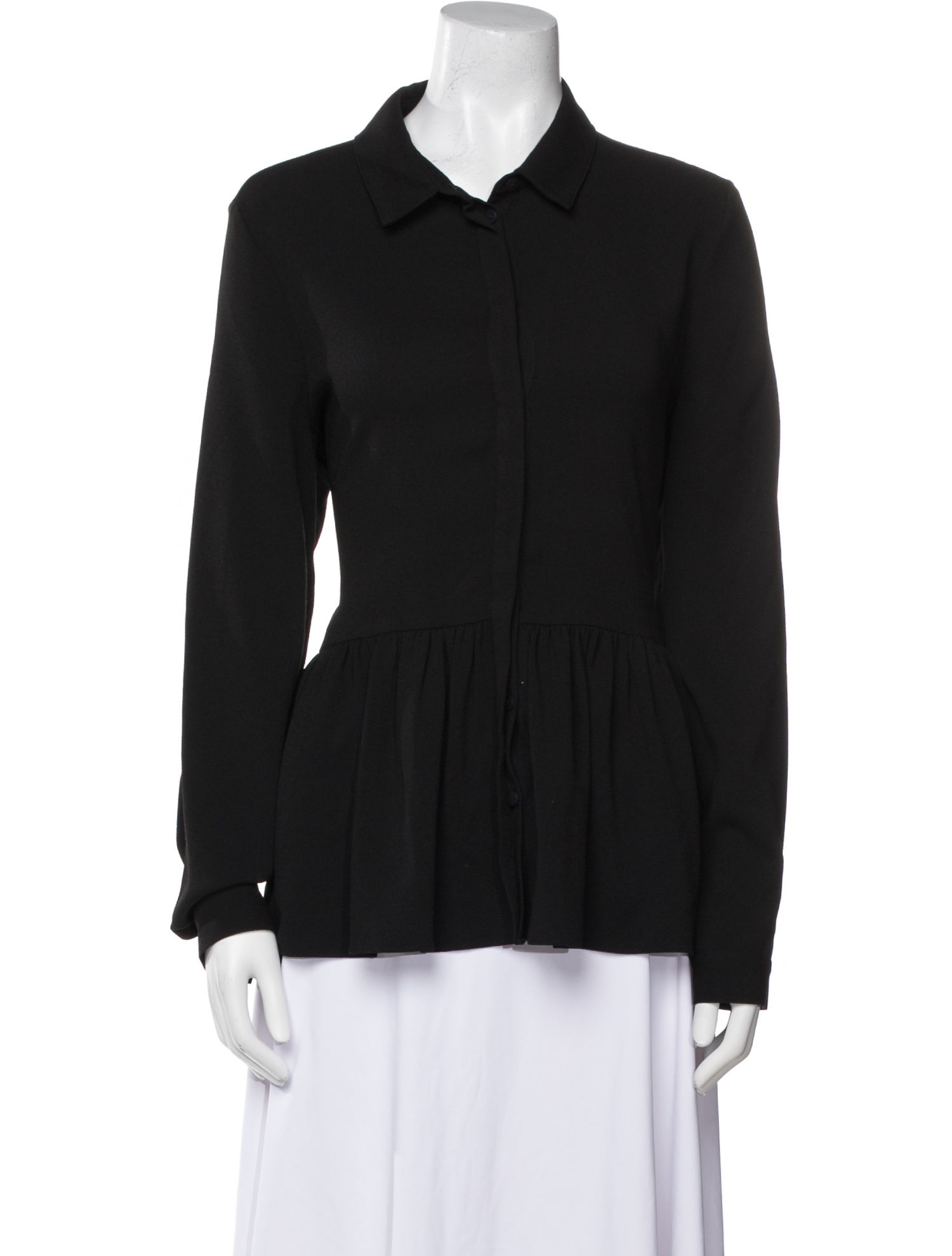Tibi Long Sleeve Button-Up Top