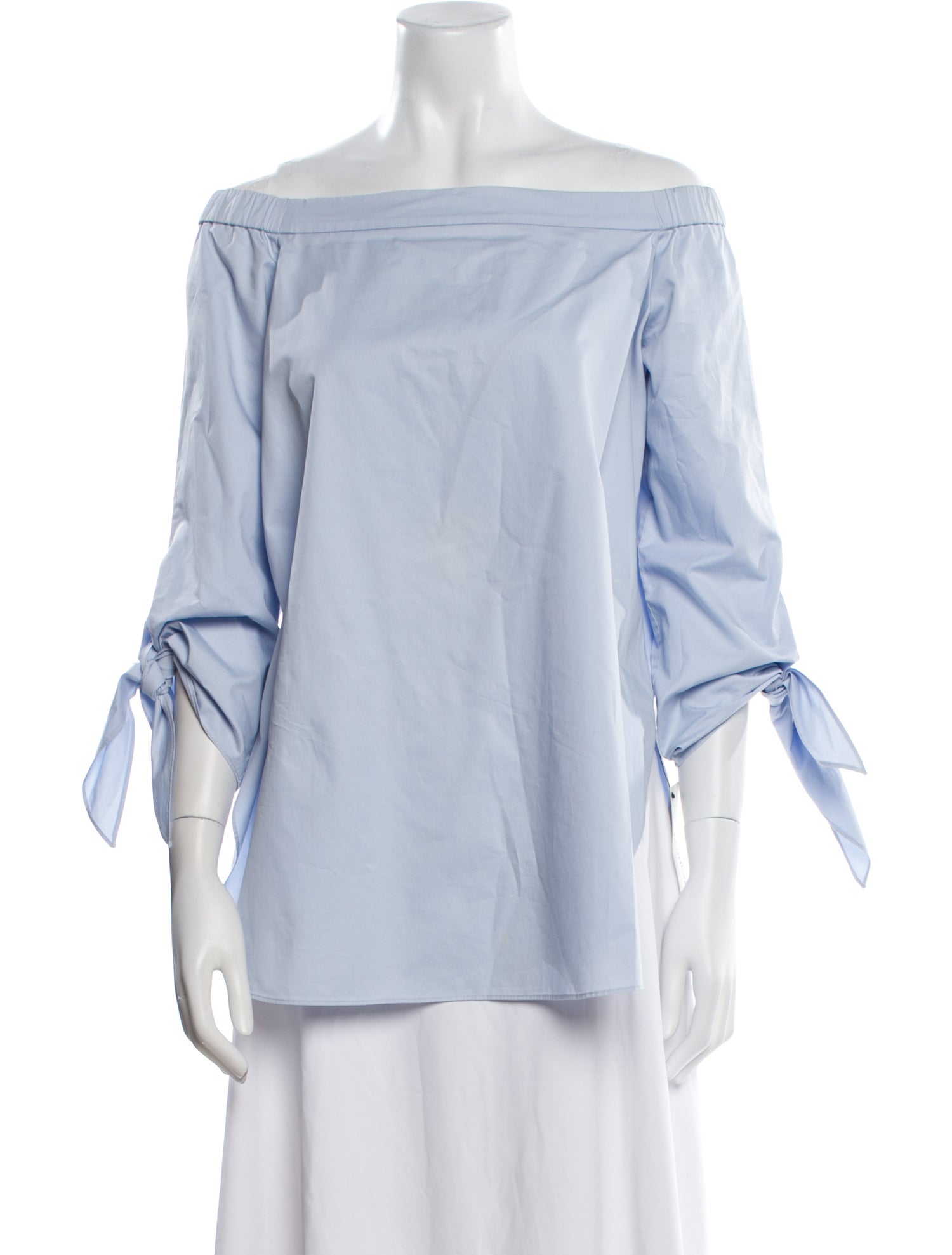 Tibi Off-The-Shoulder Three-Quarter Sleeve Blouse