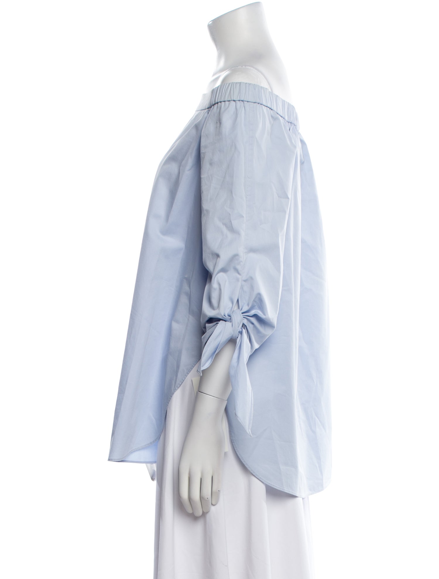 Tibi Off-The-Shoulder Three-Quarter Sleeve Blouse