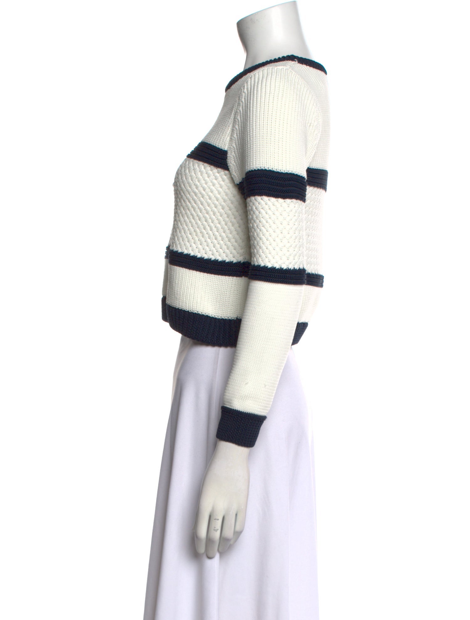 Tibi Striped Crew Neck Sweater
