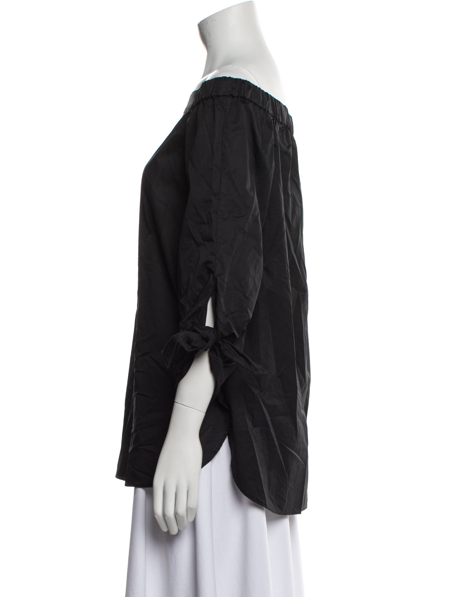 Tibi Off-The-Shoulder Three-Quarter Sleeve Blouse