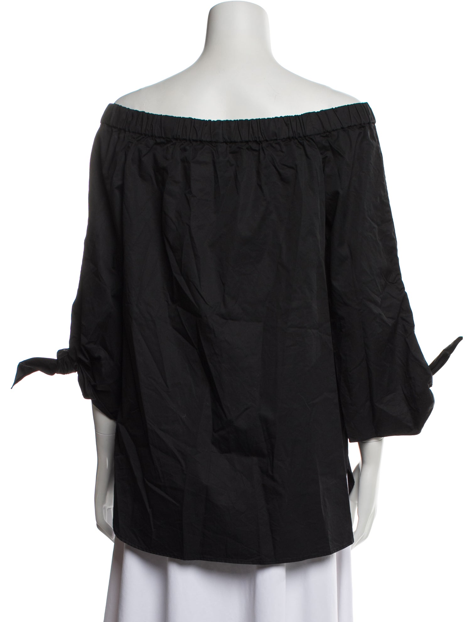 Tibi Off-The-Shoulder Three-Quarter Sleeve Blouse