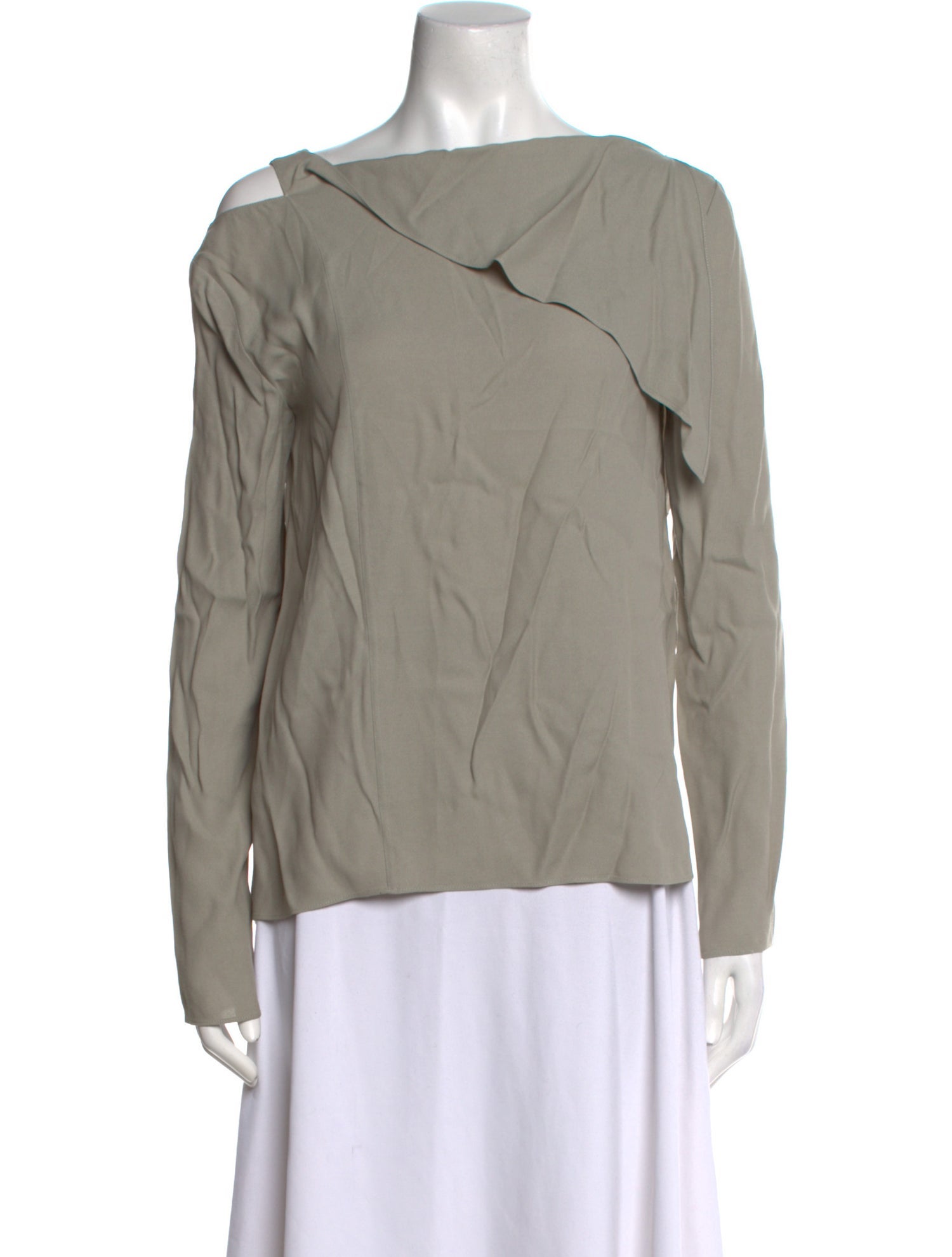 Tibi Bateau Neckline Long Sleeve Blouse