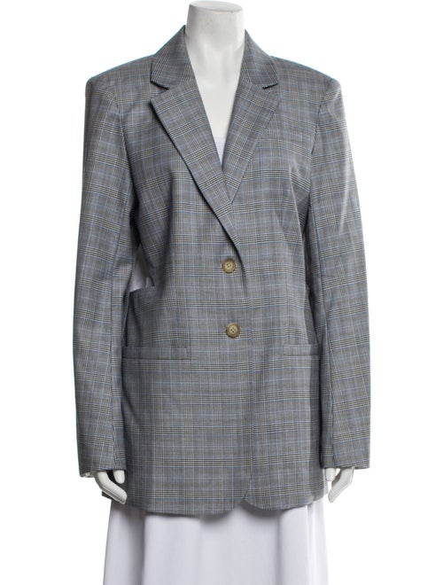 Tibi Wool Plaid Print Blazer