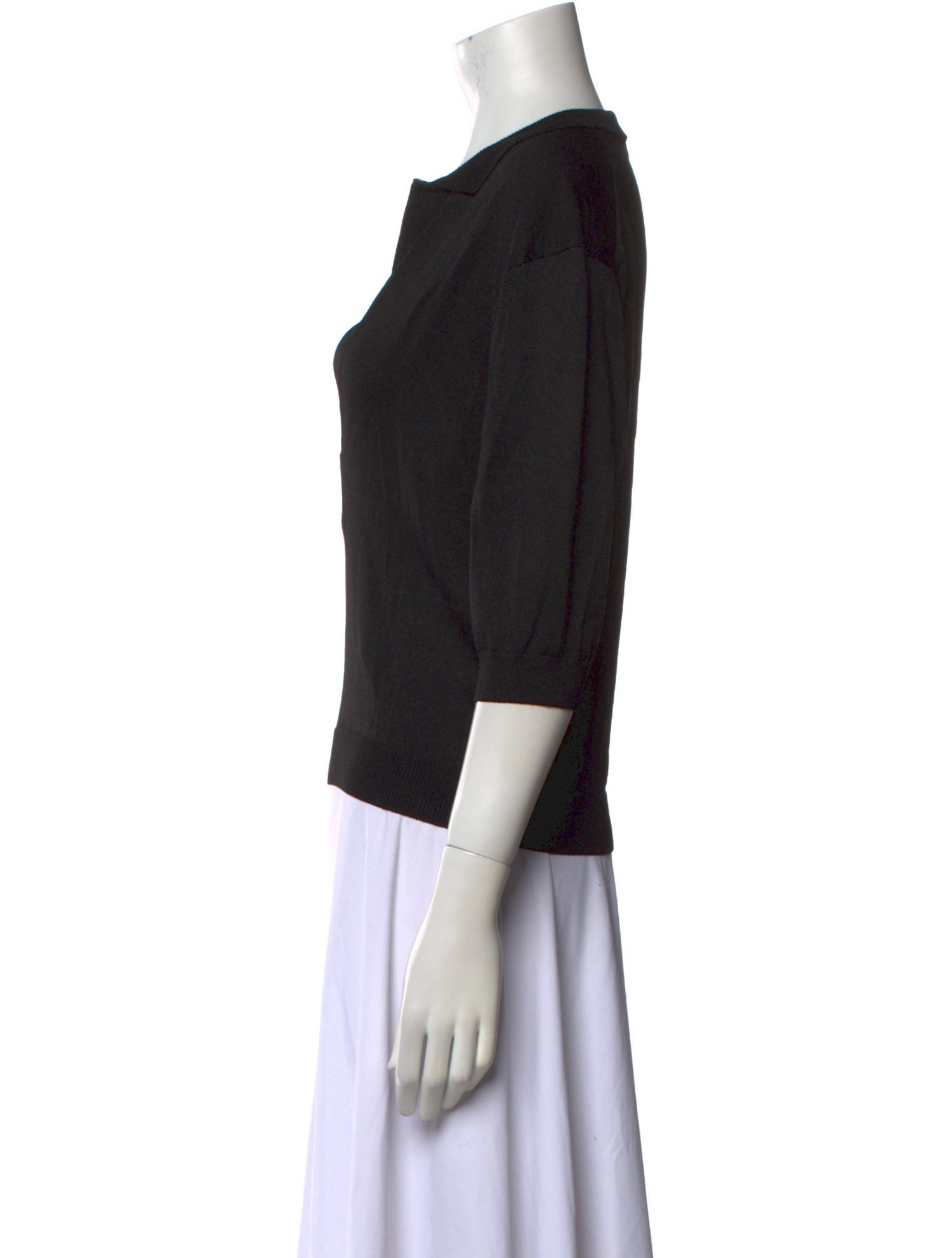 Tibi V-Neck Three-Quarter Sleeve Top