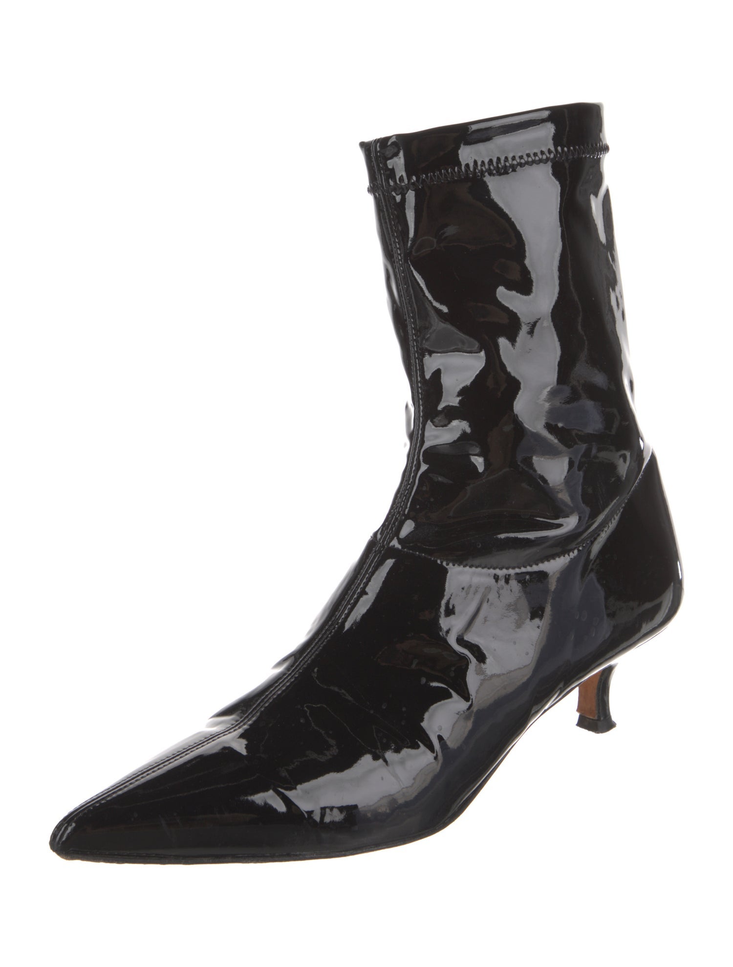Tibi Patent Leather Sock Boots