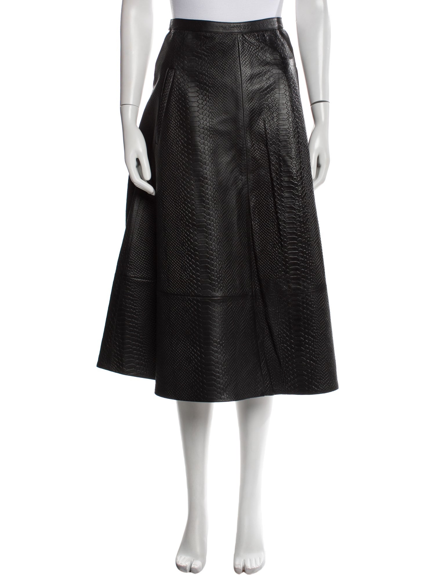 Tibi Lamb Leather Midi Length Skirt w/ Tags