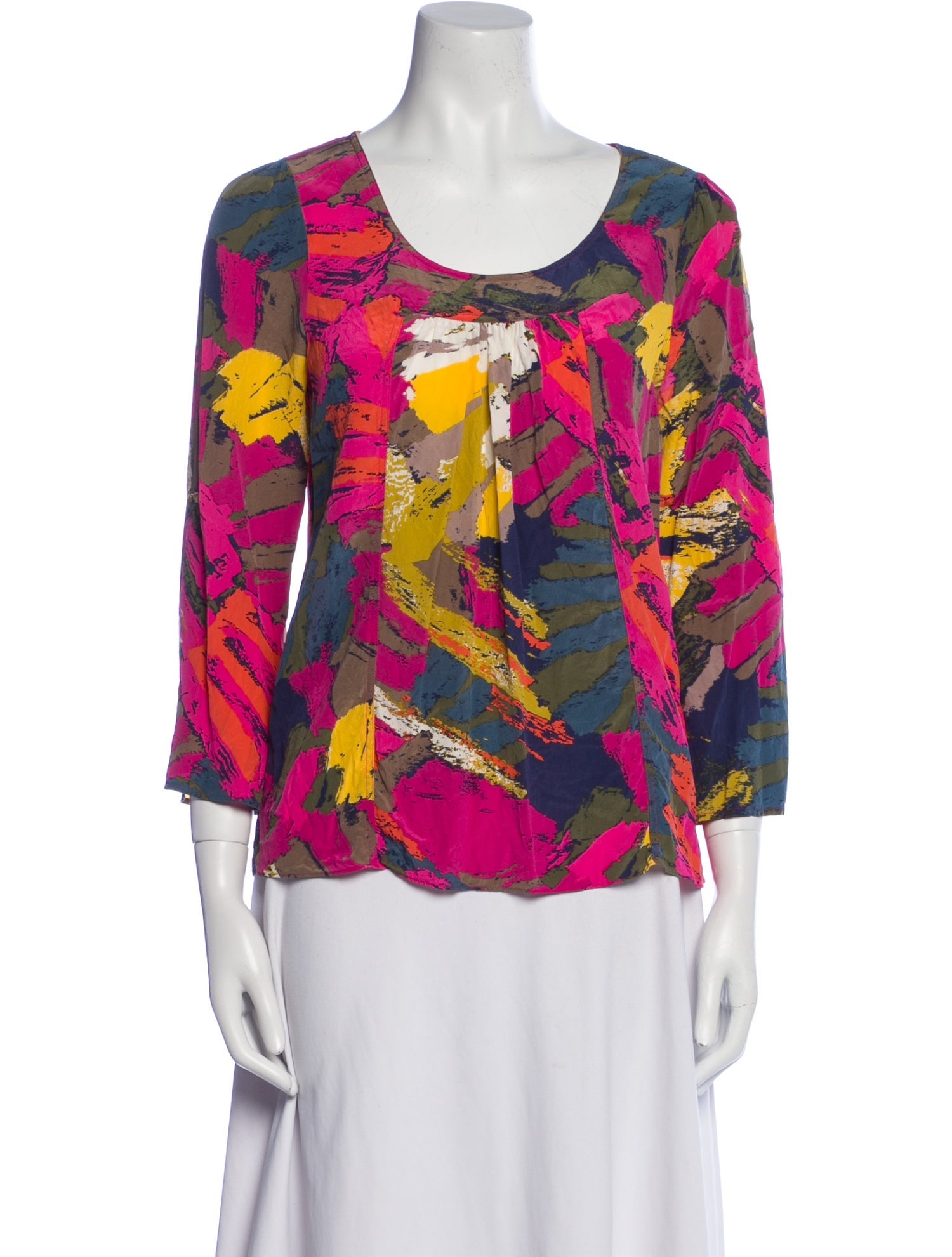 Tibi Silk Floral Print Blouse