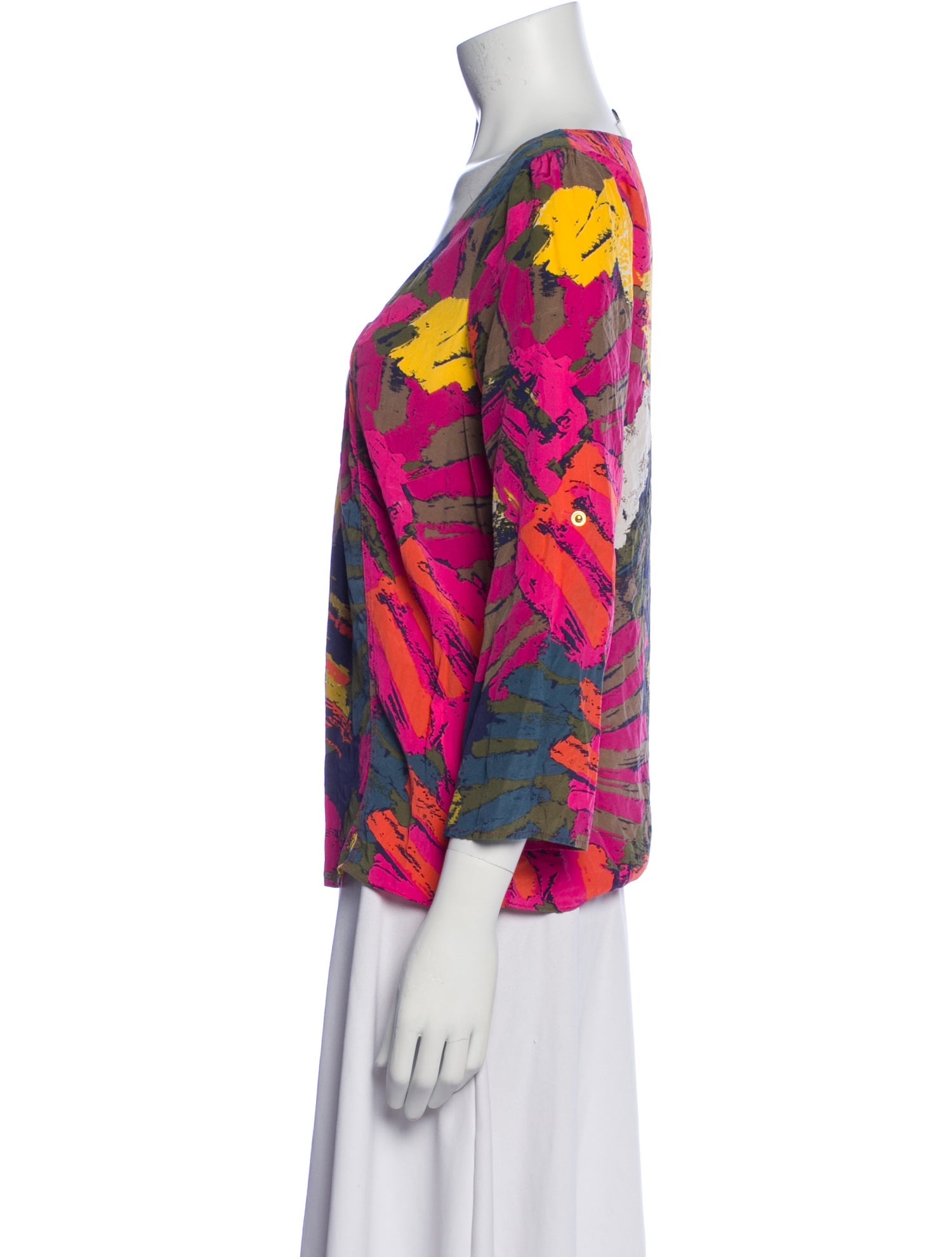 Tibi Silk Floral Print Blouse