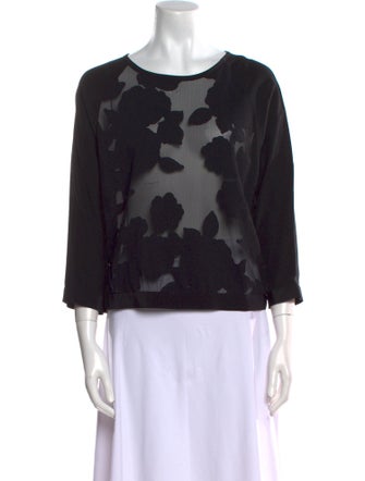 Tibi Printed Scoop Neck Sweatshirt