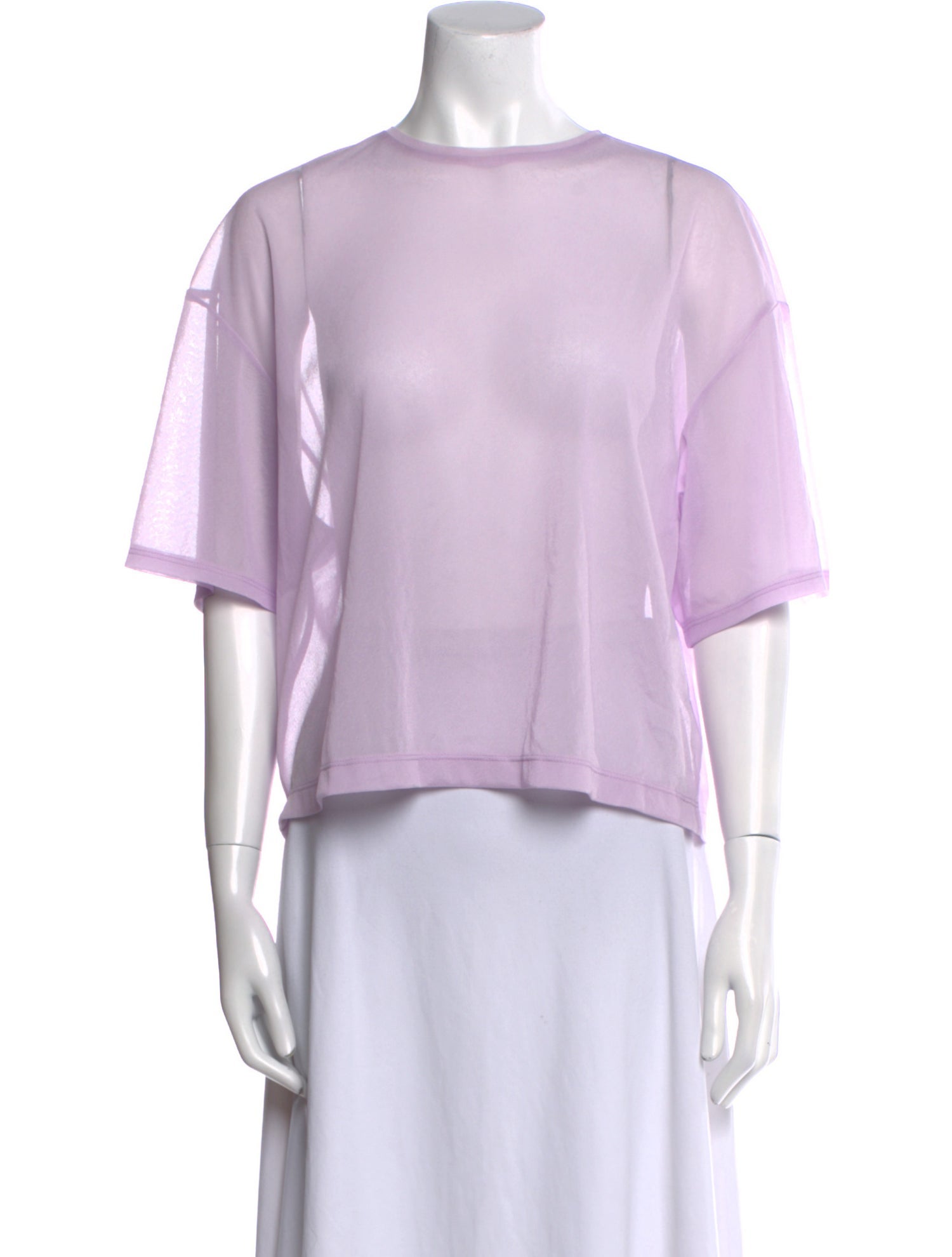 Tibi Bateau Neckline Short Sleeve T-Shirt