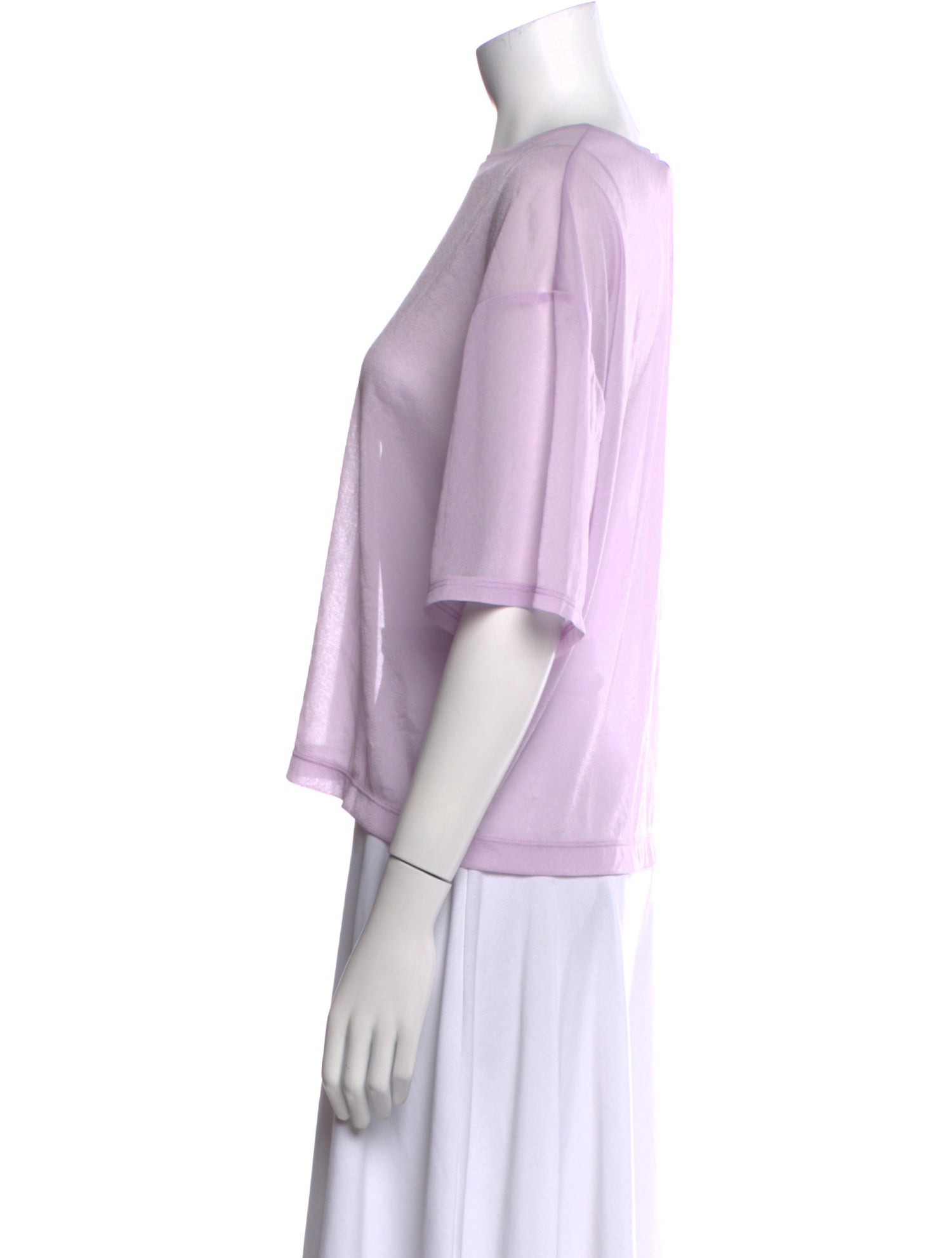 Tibi Bateau Neckline Short Sleeve T-Shirt