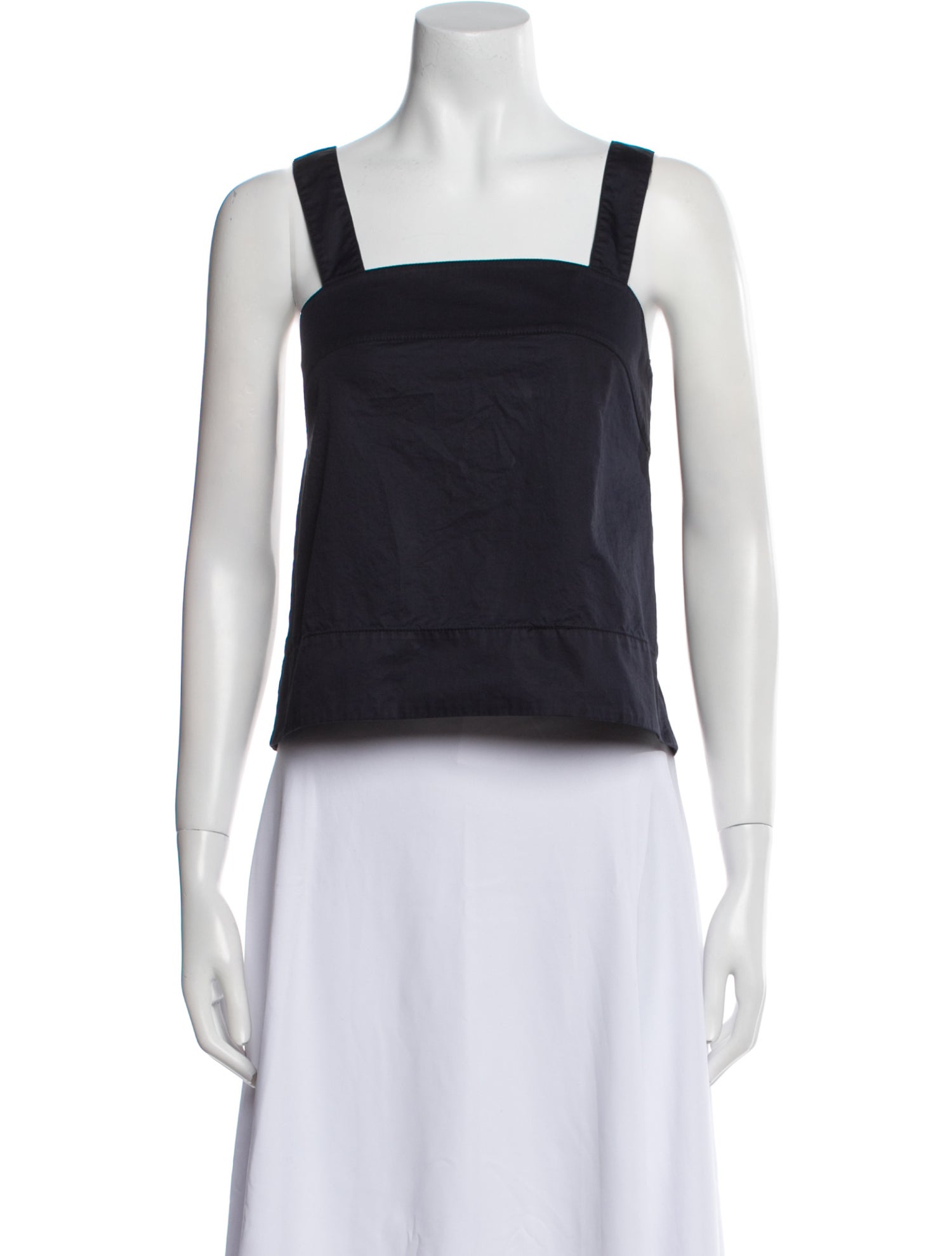 Tibi Square Neckline Sleeveless Crop Top