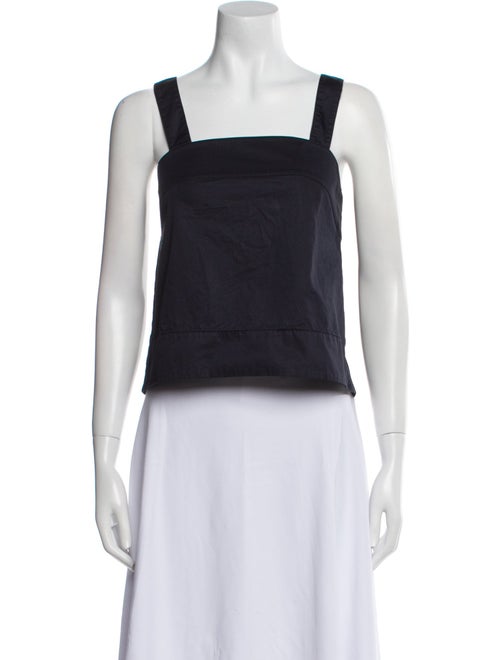 Tibi Square Neckline Sleeveless Crop Top