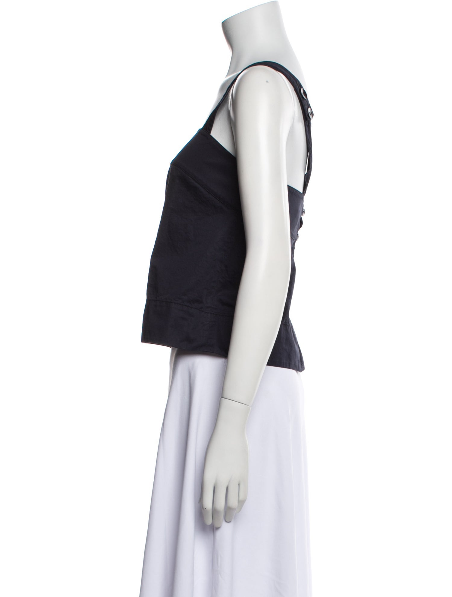 Tibi Square Neckline Sleeveless Crop Top