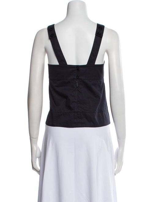 Tibi Square Neckline Sleeveless Crop Top