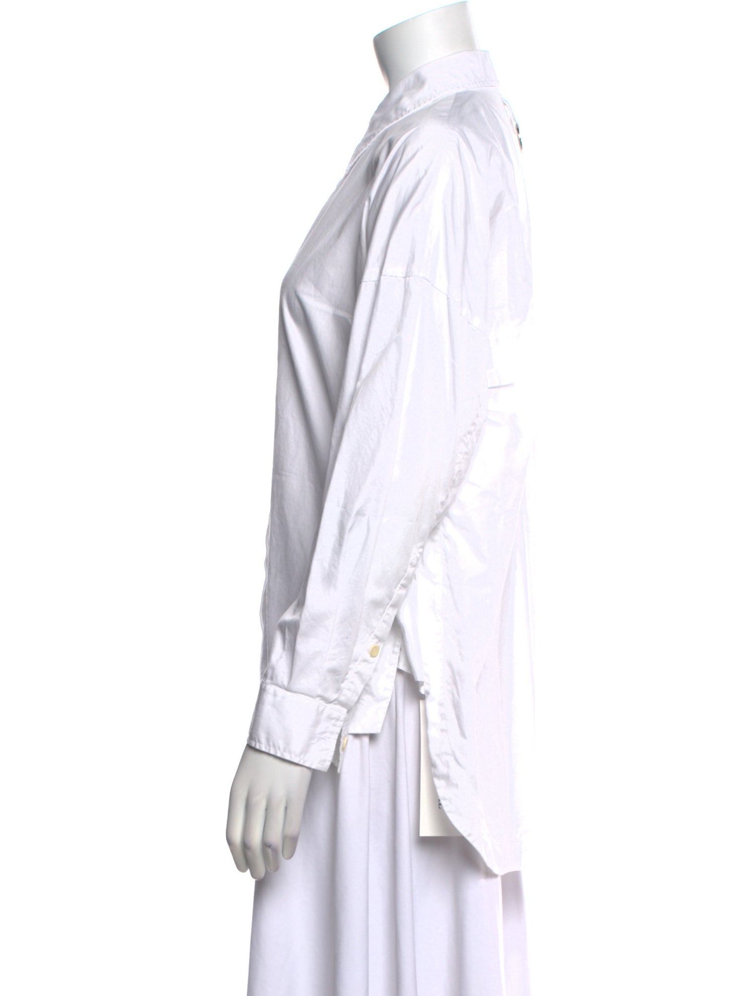 Tibi Long Sleeve Button-Up Top