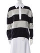 Tibi Striped Long Sleeve Polo