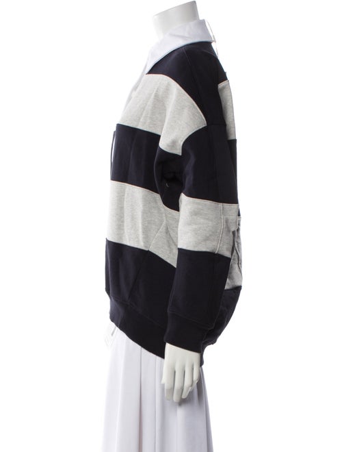 Tibi Striped Long Sleeve Polo
