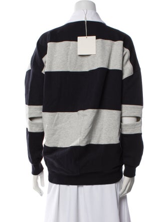 Tibi Striped Long Sleeve Polo