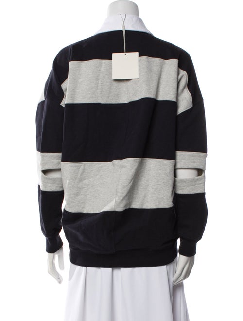 Tibi Striped Long Sleeve Polo