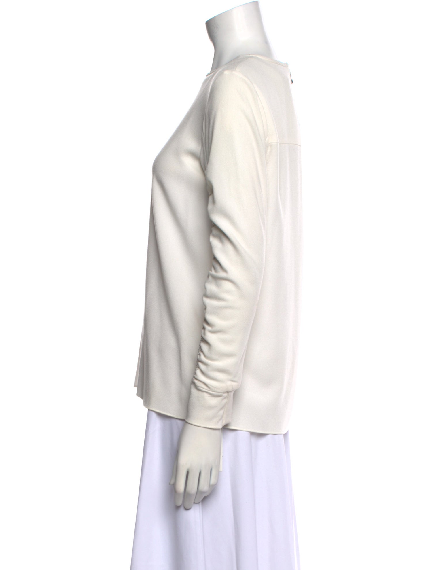 Tibi Bateau Neckline Long Sleeve Top