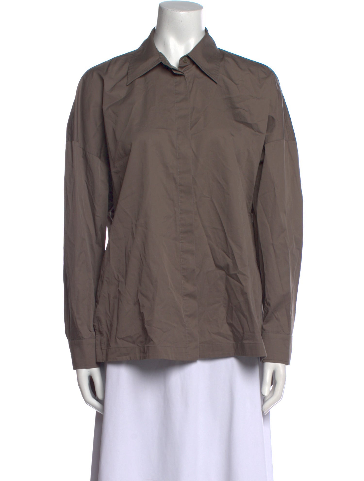 Tibi Long Sleeve Button-Up Top
