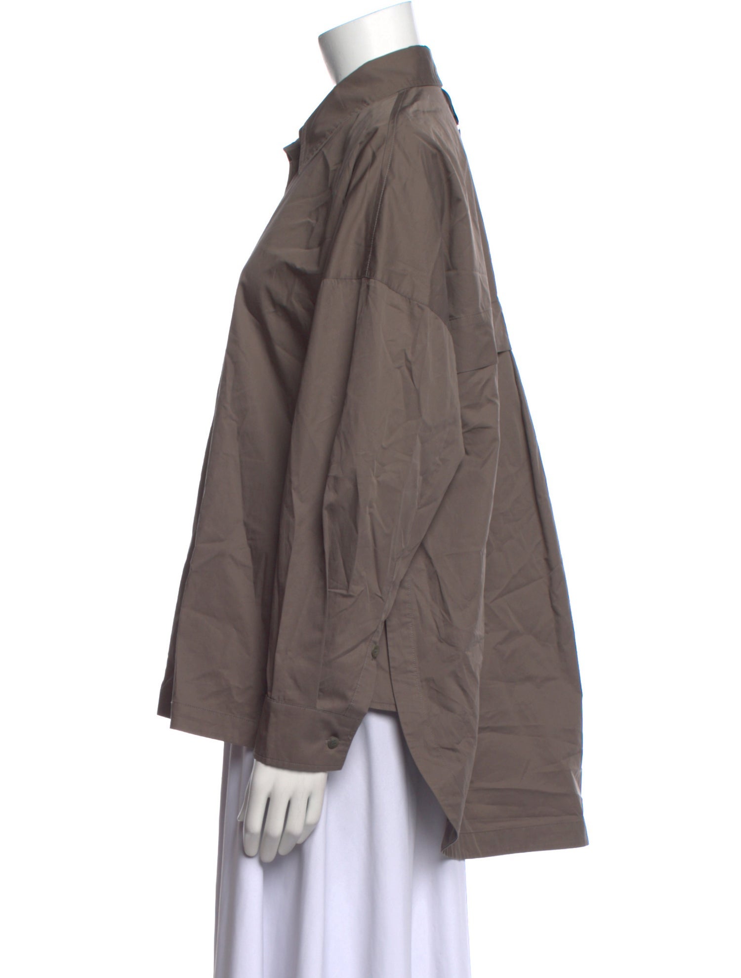 Tibi Long Sleeve Button-Up Top