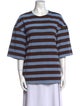 Tibi Striped Crew Neck Sweatshirt