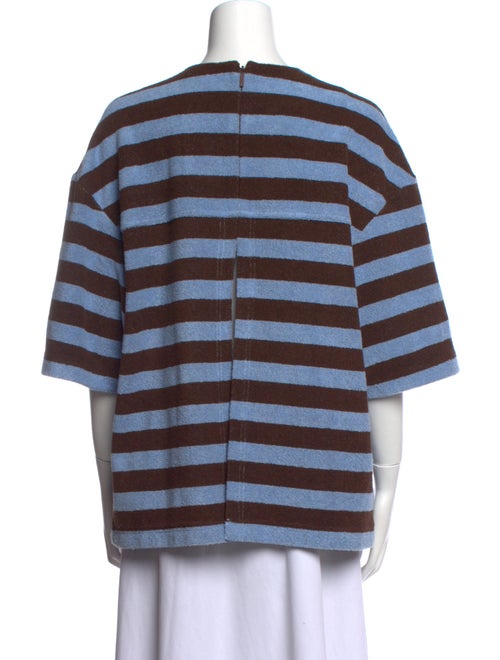 Tibi Striped Crew Neck Sweatshirt