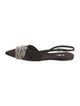 Tibi Satin Crystal Embellishments Slingback Flats