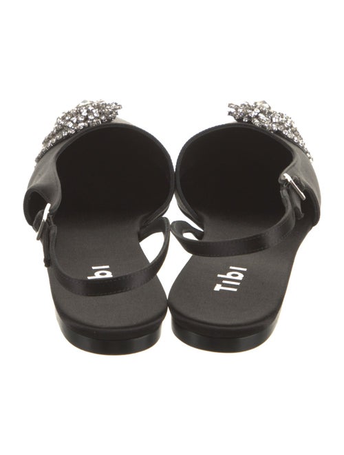 Tibi Satin Crystal Embellishments Slingback Flats