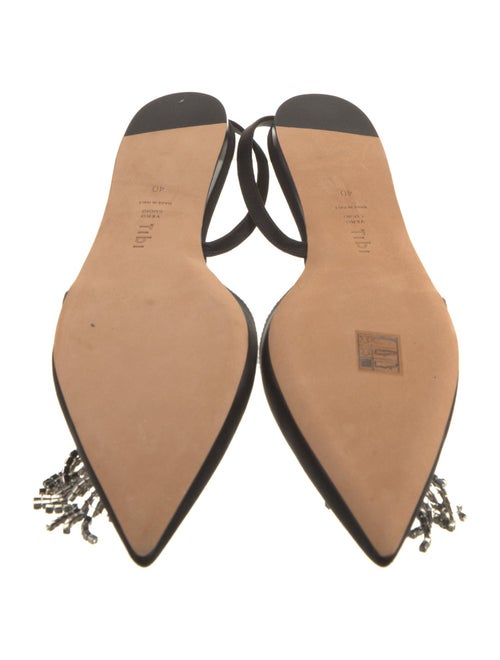 Tibi Satin Crystal Embellishments Slingback Flats