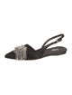 Tibi Satin Crystal Embellishments Slingback Flats